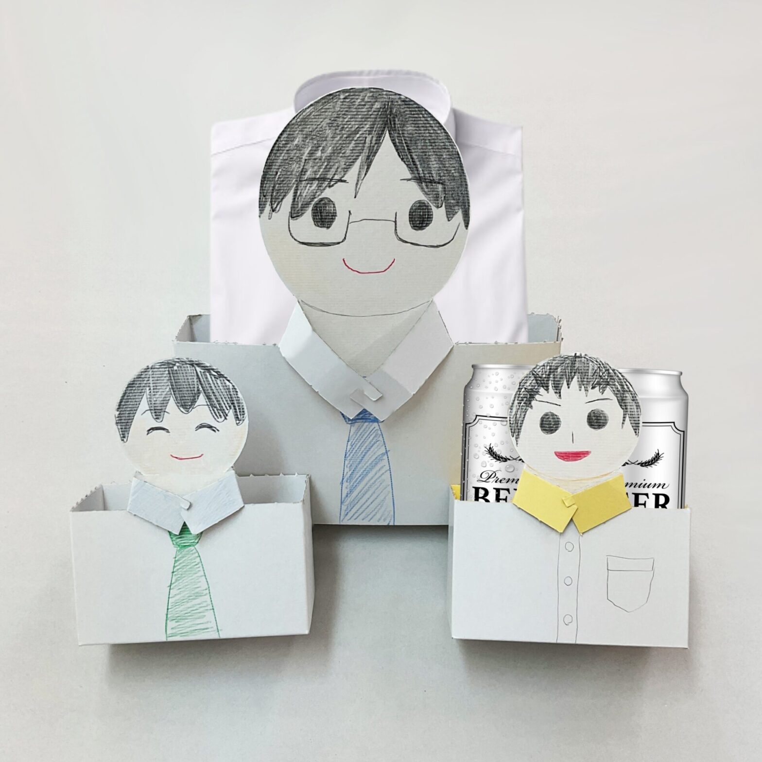 父の日のための似顔絵付きギフトボックス